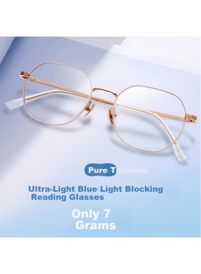 Sunset Red Pure Titanium Reading Gl For Women Fashionable High-end Blue Light Blocking Mother's Day Gift  New E301 250 Degree - Image 1