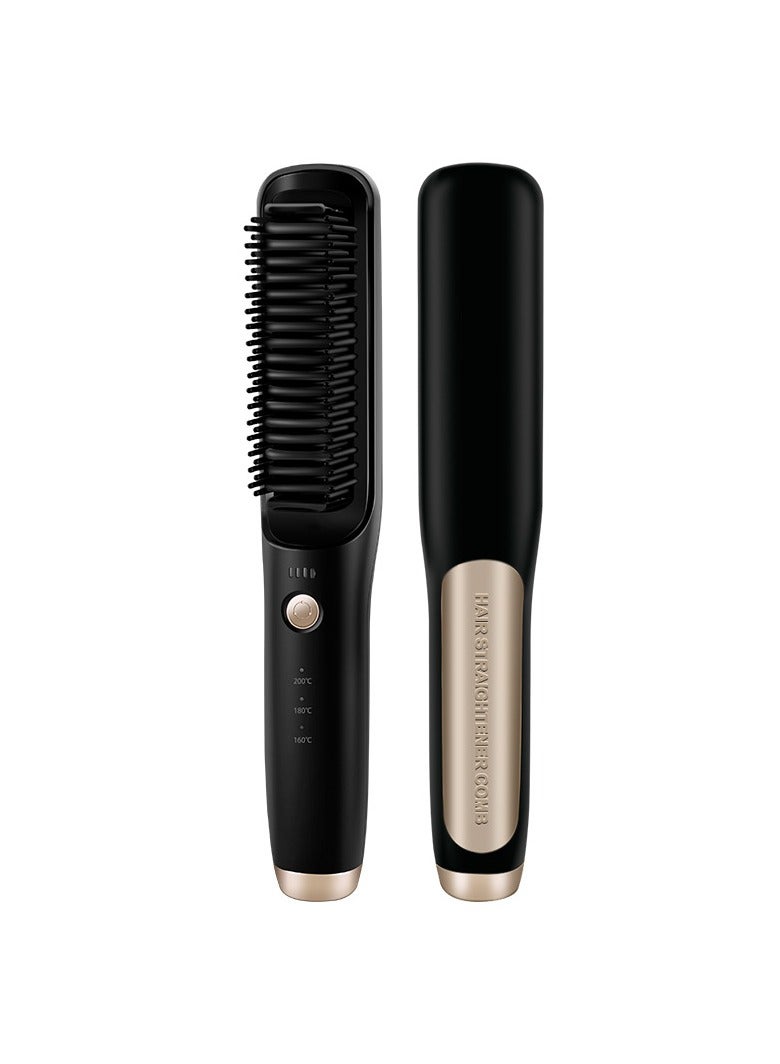 general Mini Ionic Straightening Comb – Travel-Friendly Straightener & Curler for Men/Women, Dual-Use Hair Styling Tool - Image 1