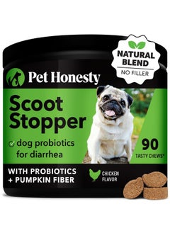 Pet Honesty Pet Honesty Scoot Stopper - Digestion & Health Supplement for Dogs - Dog Anal Gland Support, Diarrhea & Bowel Support, Fiber & Dog Probiotics and Digestive Enzymes (90 ct)  - Image 1