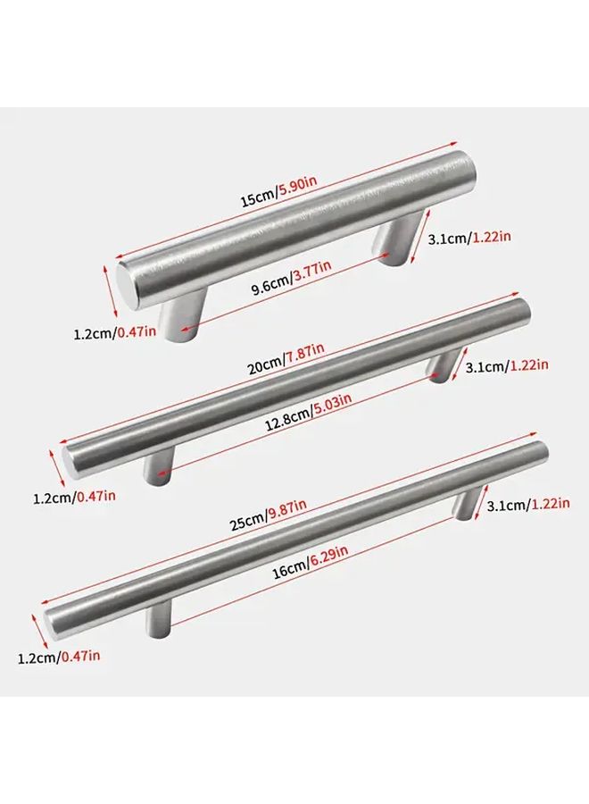 11 Piece Set Silvery Stainless Steel Cabinet Handles With Screws - Image 3
