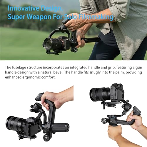 FeiyuTech SCORP 2 Gimbal Stabilizer for DSLR and Mirrorless Camera, Integrated Al Tracking Sensor, 3-Axis Camera Stabilizer for Sony Canon Panasonic Nikon, 2.5kg Payload Touch Screen Vertical Shooting - Image 3