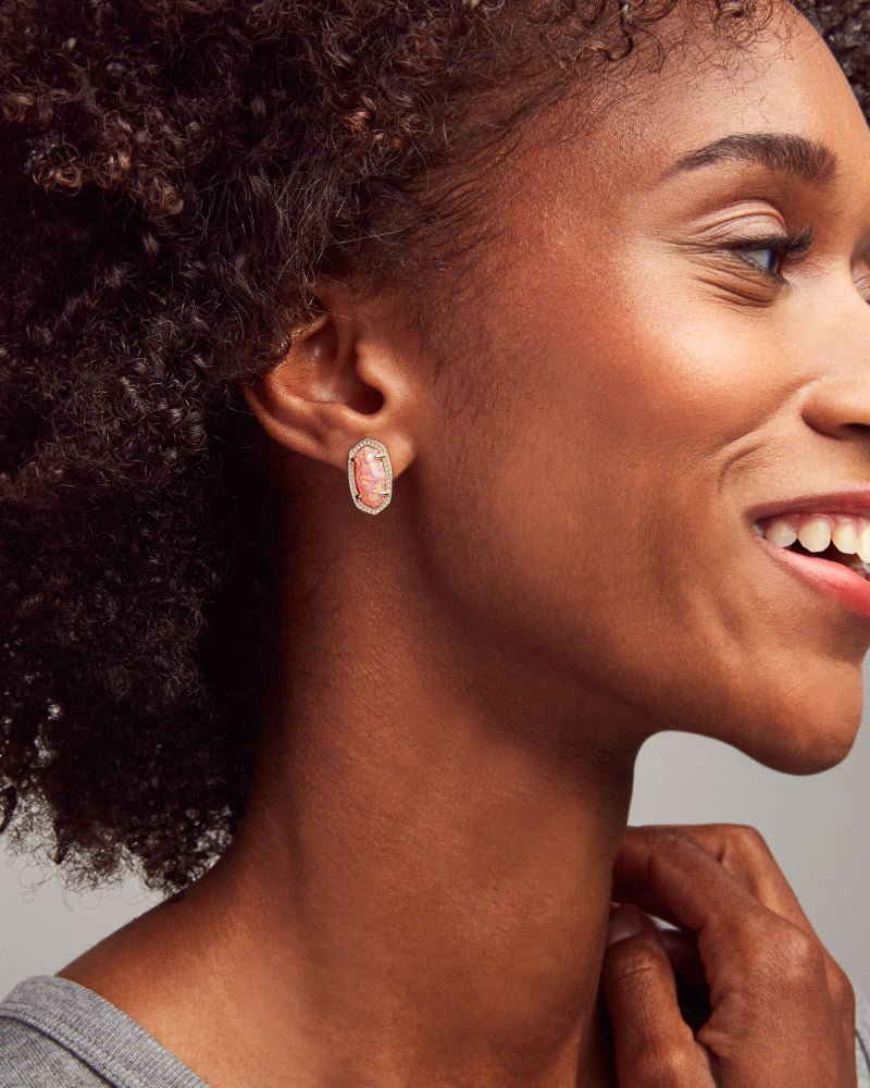 Kendra Scott Ellie Stud Earrings for Women, Fashion Jewelry, 14k Gold-Plated, Light Blue Illusion - Image 3