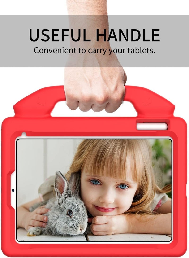 VKL Kids Case for iPad Mini 7 A17 Pro, iPad Mini 7th/6th Generation (2024/2021), Lightweight EVA Dropproof Impact Resistance Protective Handle Stand Cover for iPad Mini 7 (Red) - Image 5