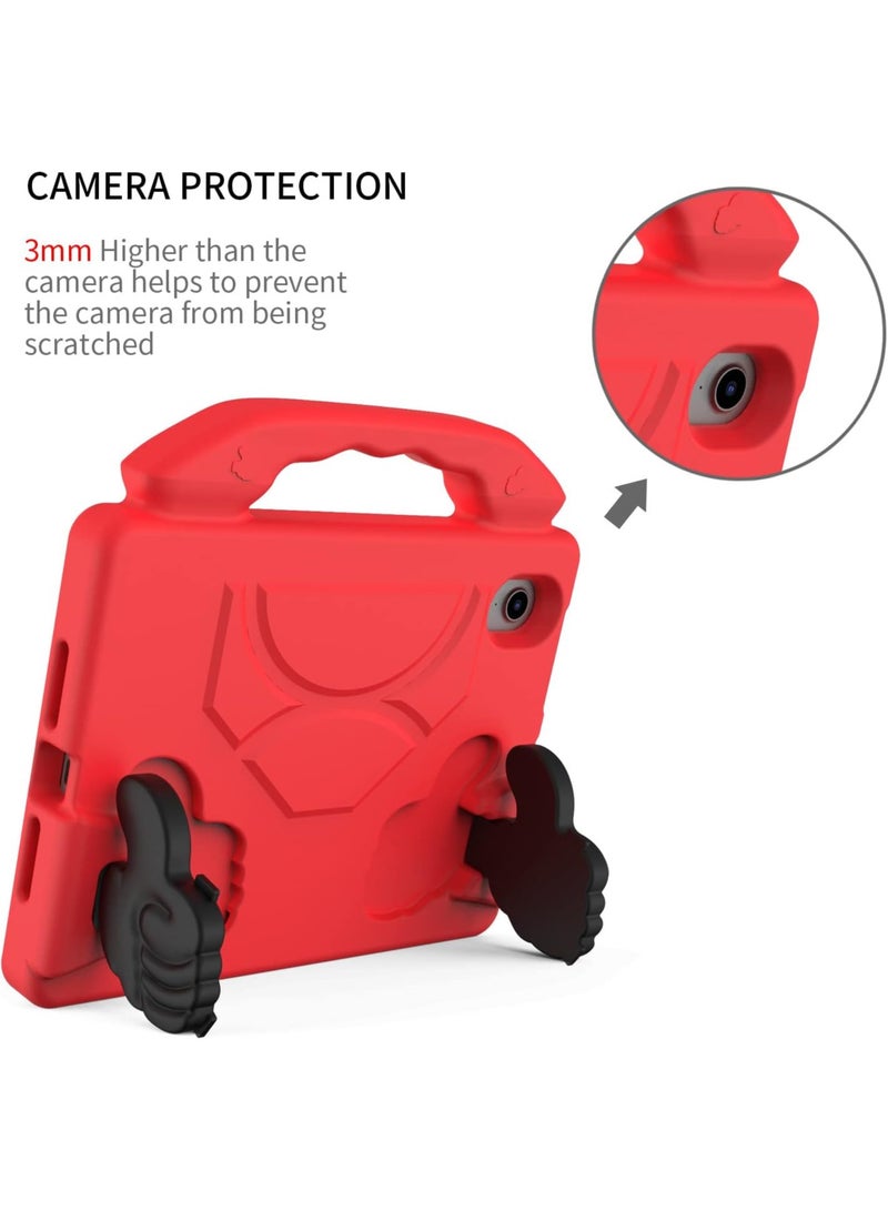 VKL Kids Case for iPad Mini 7 A17 Pro, iPad Mini 7th/6th Generation (2024/2021), Lightweight EVA Dropproof Impact Resistance Protective Handle Stand Cover for iPad Mini 7 (Red) - Image 2