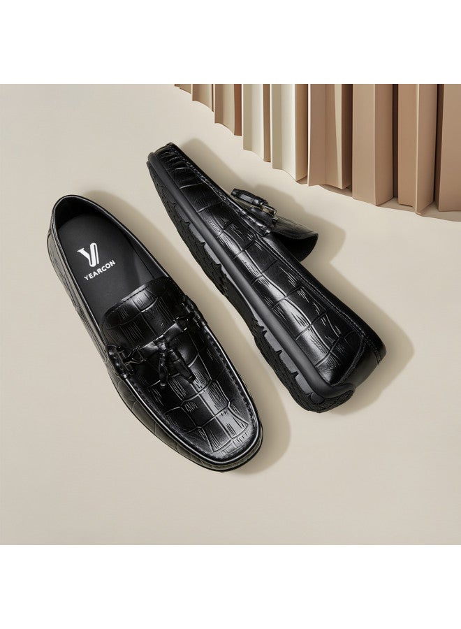 یاركون 【leap Month Shoes】 أحذية رجالية من جلد طبيعي سالبة للمشي بدون رباط للعمل غير الرسمي، ستايل تنقل جديد للخريف - Image 3