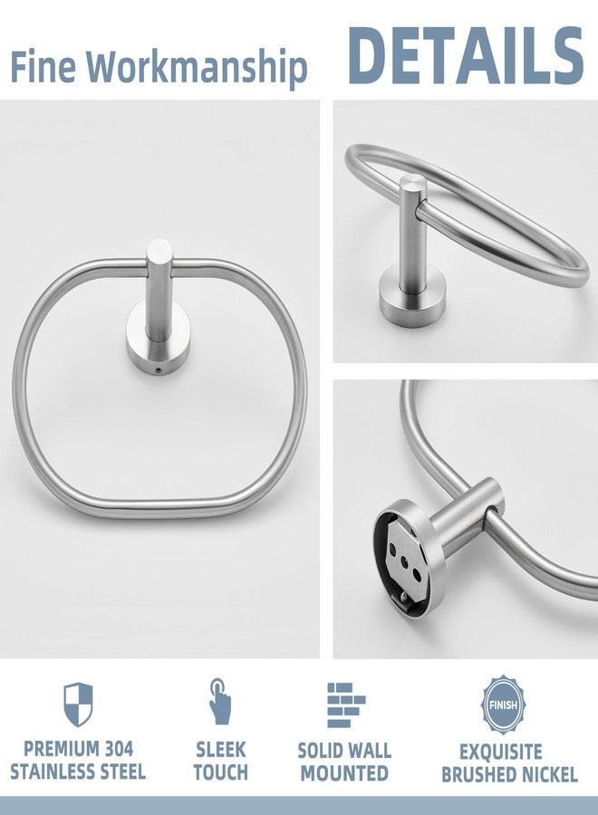 APLusee Oval Towel Ring Brushed Nickel, 304 Stainless Steel Towel Holder for Bathroom Kitchen, Wall Mounted - Image 5