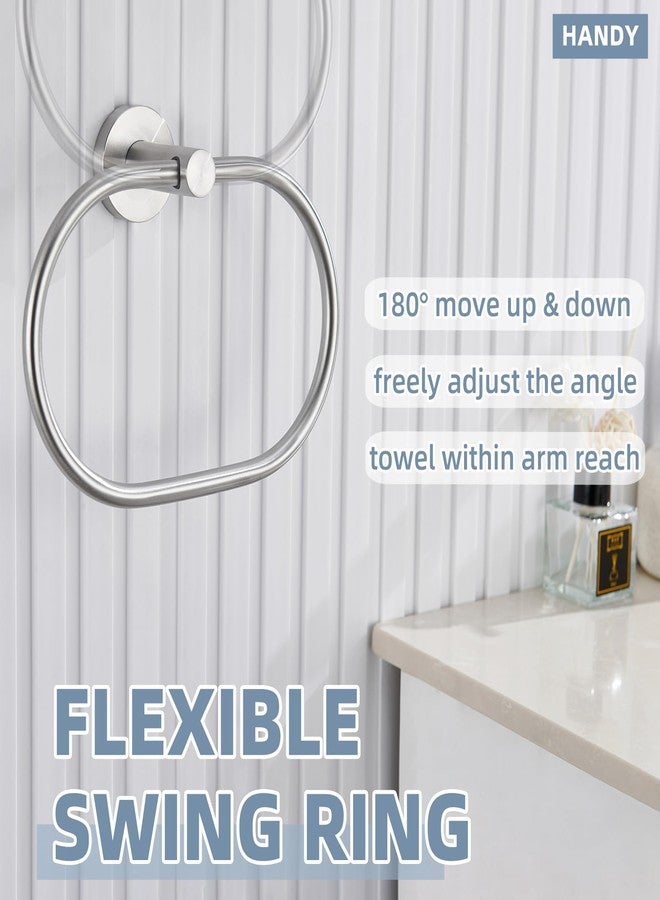 APLusee Oval Towel Ring Brushed Nickel, 304 Stainless Steel Towel Holder for Bathroom Kitchen, Wall Mounted - Image 4