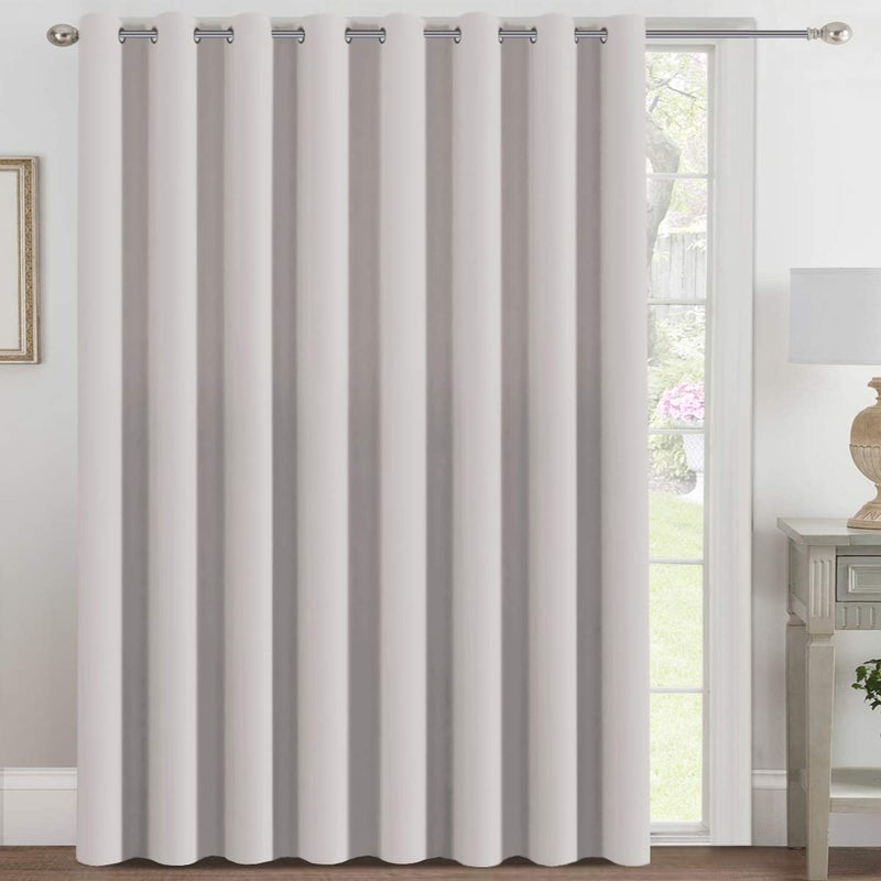 HVERSAILTEX Blackout Patio Curtains 100 x 84 Inches for Sliding Door Extral Wide Blackout Curtain Panels Thermal Insulated Room Divider  Grommet Top 7 Tall by 85 Wide  Stone