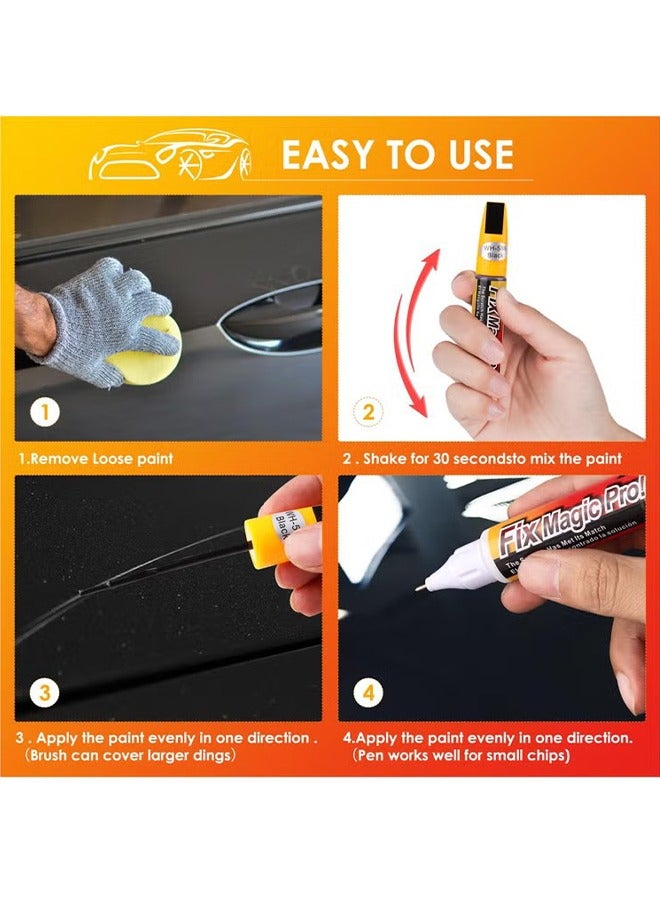 HY Touch Up Paint for Cars, 4 Pcs Black Car Paint Scratch Repair, Two-in-One Car Paint Scratch Repair, Car Scratch Remover Pen, Automotive Touch Up Paint Pen to Repair Car Paint Scratches - Image 4
