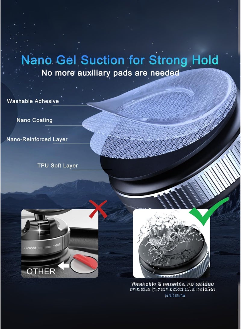 هوكو حامل هاتف مغناطيسي للسيارة بزاوية 360 درجة - تثبيت قوي | متوافق مع ماج سيف، وآيفون 16/15/14/13/12، وسامسونج جالاكسي S24/S23/S22، وجوجل بيكسل 9/8/7، وون بلس، وشاومي، وجميع الهواتف الذكية - Image 3