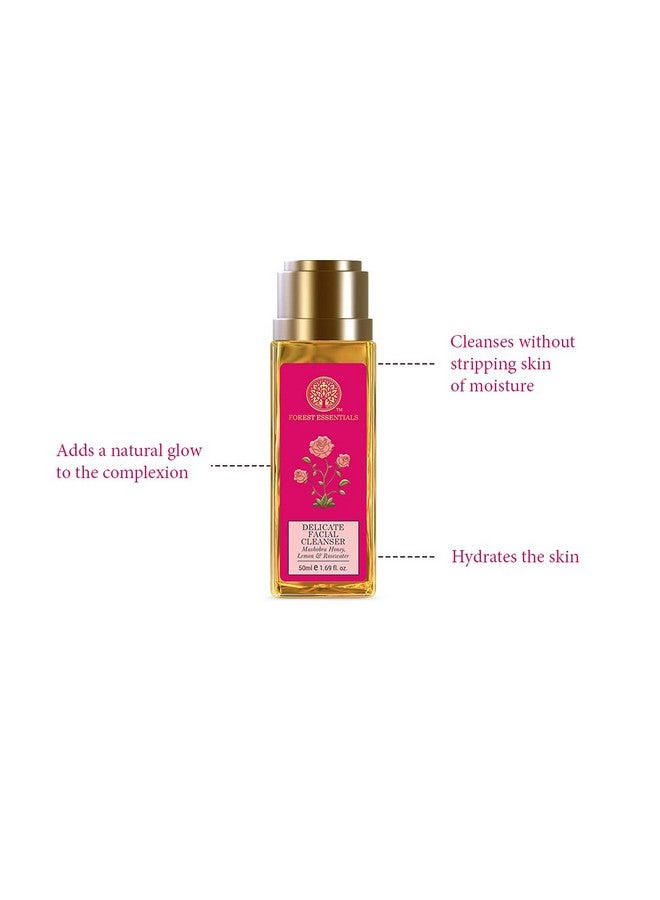 Forest Essentials Delicate Facial Cleanser With Vitamin C | Mashobra Honey, Lemon & Rosewater | Ayurvedic Purifying Face Wash | For Normal To Dry Skin | Sulphate Free | Paraben Free - Image 4