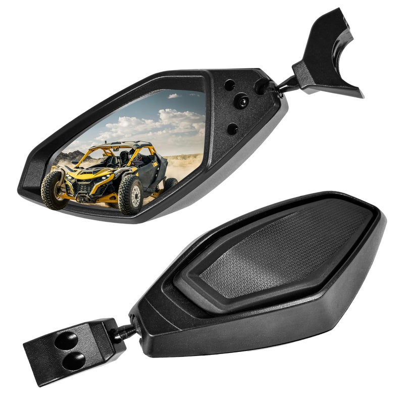 SLORIMOD Aluminum Side Mirrors for CanAm Maverick R X3 Max 20172025 Adjustable Folding Clear Rearview Side Mirrors Replace 715007363 1 Pair - Image 3