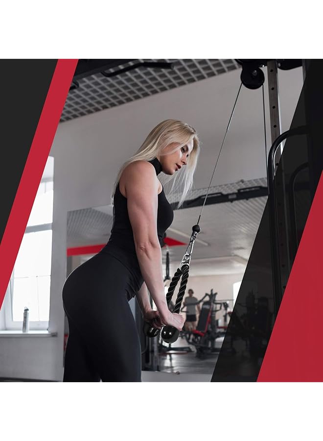 erorex Tricep Rope Pull Down Cable, 27 & 36 Inch Nylon Braided Non-Slip Attachment Triceps Tension Rope For Gym Workout, Strong Grip For Effective Tricep, Bicep & Shoulder Exercises (Black-Blue) - Image 3