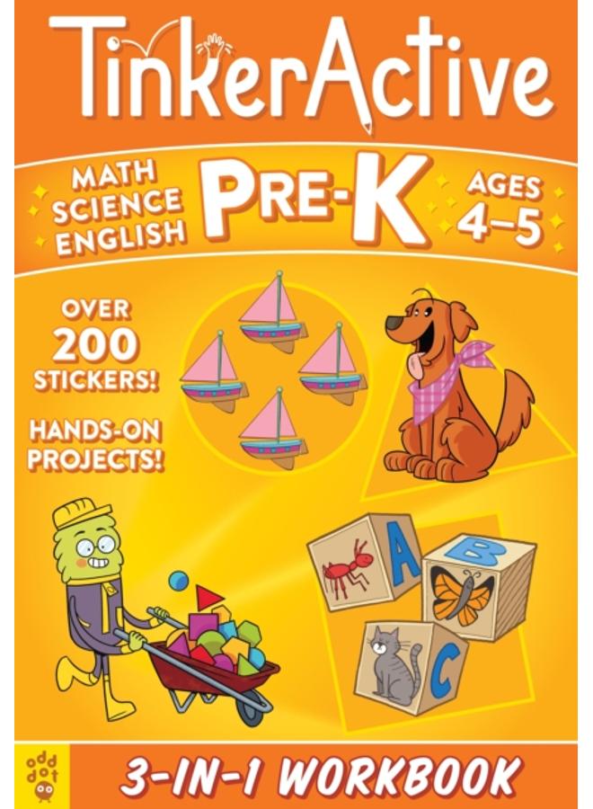 TinkerActive Pre-K 3-in-1 Workbook : Math, Science, English Language Arts