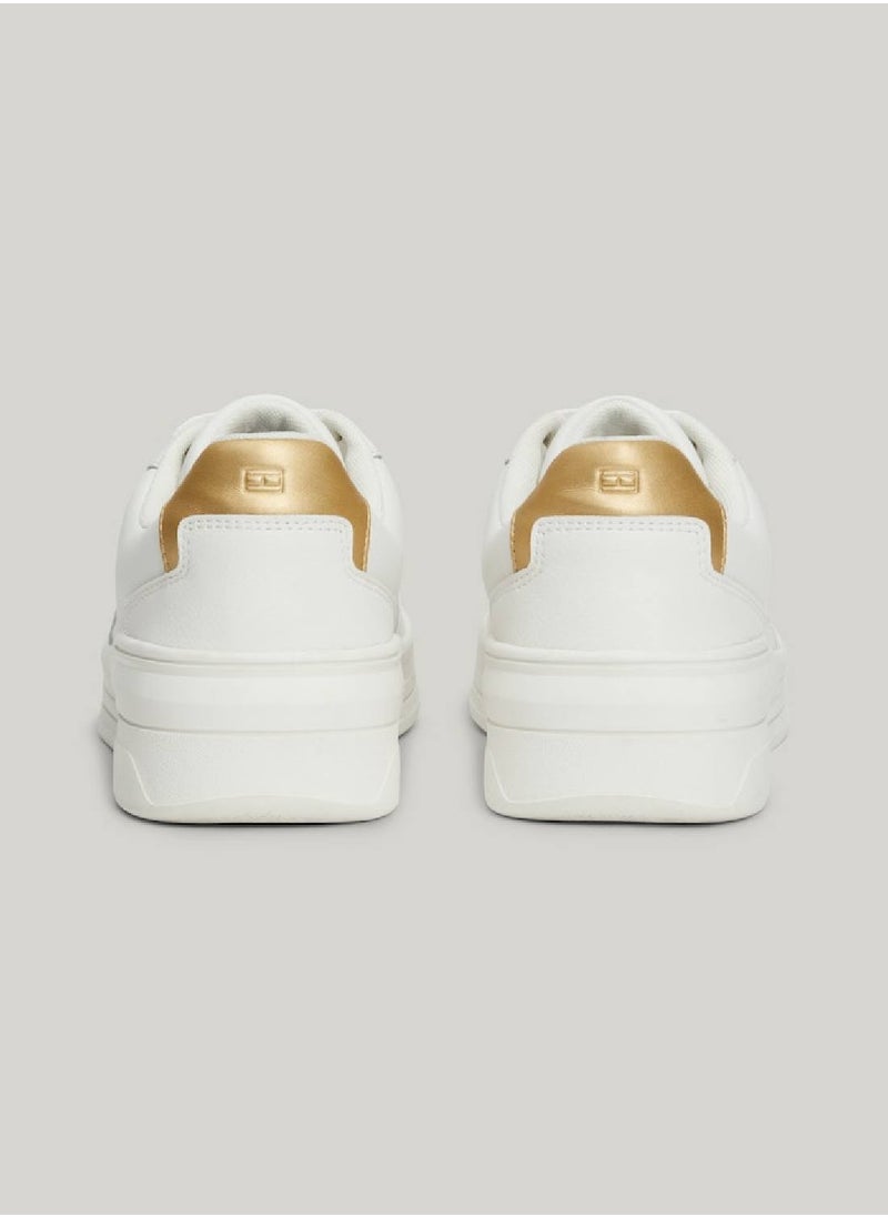 Women's Essential Metallic Detail Basketball Trainers -  Leather mix upper, Beige - pzsku/ZA267C334C4186560B9E9Z/45/_/1724216629/e8e2e772-29f1-4188-a6a0-899d59749e2a