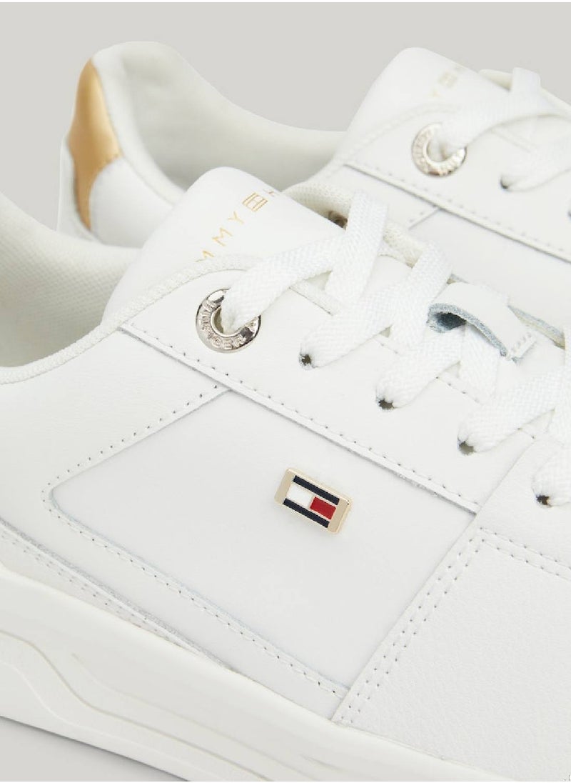 Women's Essential Metallic Detail Basketball Trainers -  Leather mix upper, Beige - pzsku/ZA267C334C4186560B9E9Z/45/_/1724216632/8e755b8b-4092-4855-b83e-d98d4649f972