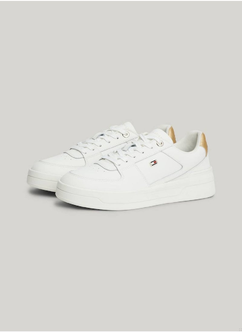 Women's Essential Metallic Detail Basketball Trainers -  Leather mix upper, Beige - pzsku/ZA267C334C4186560B9E9Z/45/_/1724216640/15defd93-4bad-41d7-bc12-f2450cf46257