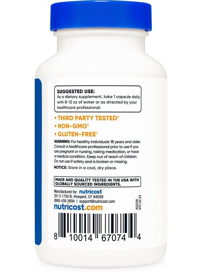 Nutricost كبسولات الريحان المقدس 500 ملغ، 120 كبسولة نباتية - خالية من الغلوتين، غير معدلة وراثيًا - Image 4