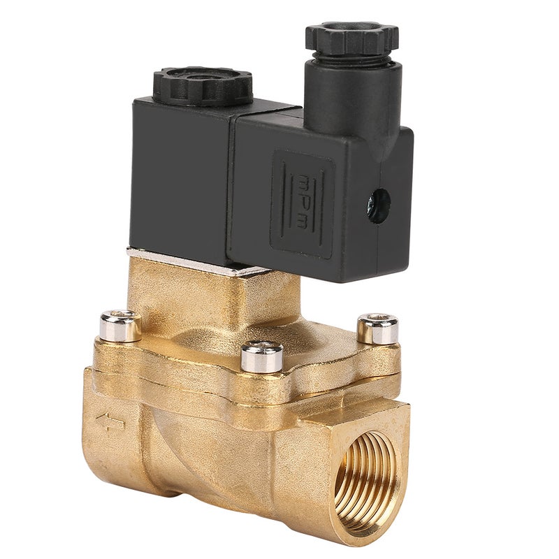 صمام كهربائي يعمل بالهواء والزيت والماء ذو منفذين وموقعين G1/2 (DC24V) - Image 1
