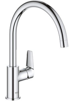 Grohe GROHE BauEdge Single Lever Sink Mixer | Kitchen Fixtures | Kitchen Faucet With High Spout | Swivel Area 360˚ |Easy Installation | 31367001  - Image 1