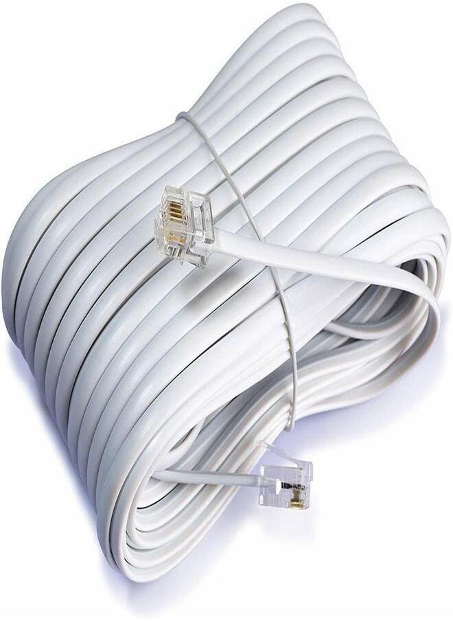 Generic - Telephone Extension Cable RJ11 White 10M - Image 1