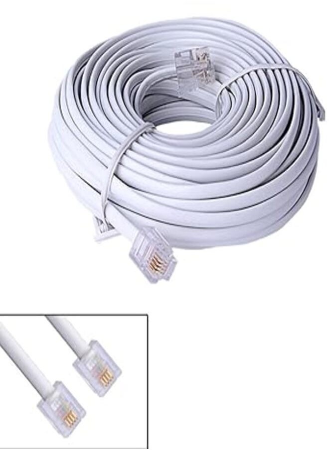 Generic - Telephone Extension Cable RJ11 White 10M - Image 1