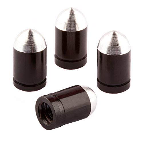 Bike Bits Presta Valve Caps - Use On Presta/French Valves (4 Pack) (Black, Bullet Shape) - Image 1