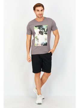 Tailored Recreation Men Crew Neck Short Sleeves Graphic Print T-Shirt, Grey  - Image 3