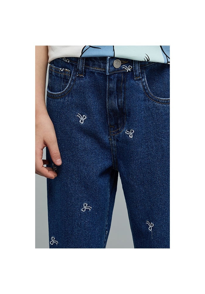 R&B Embroidered Straight Fit Jeans With Button Closure - Image 4
