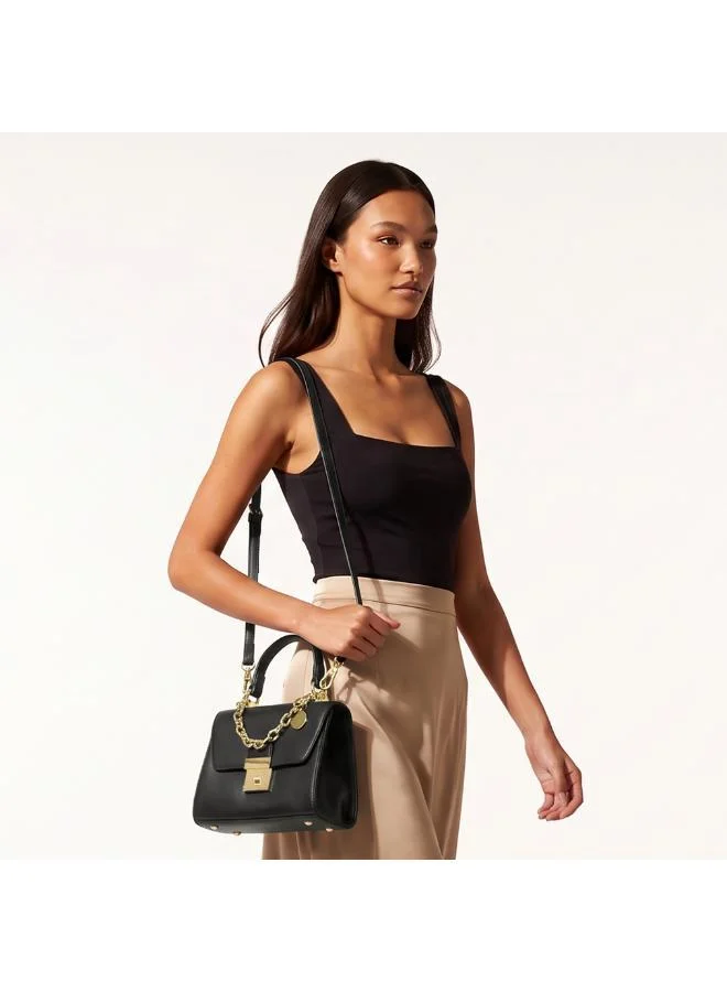 Sasha Sasha Textured Crossbody Bag with Chain Accent Strap