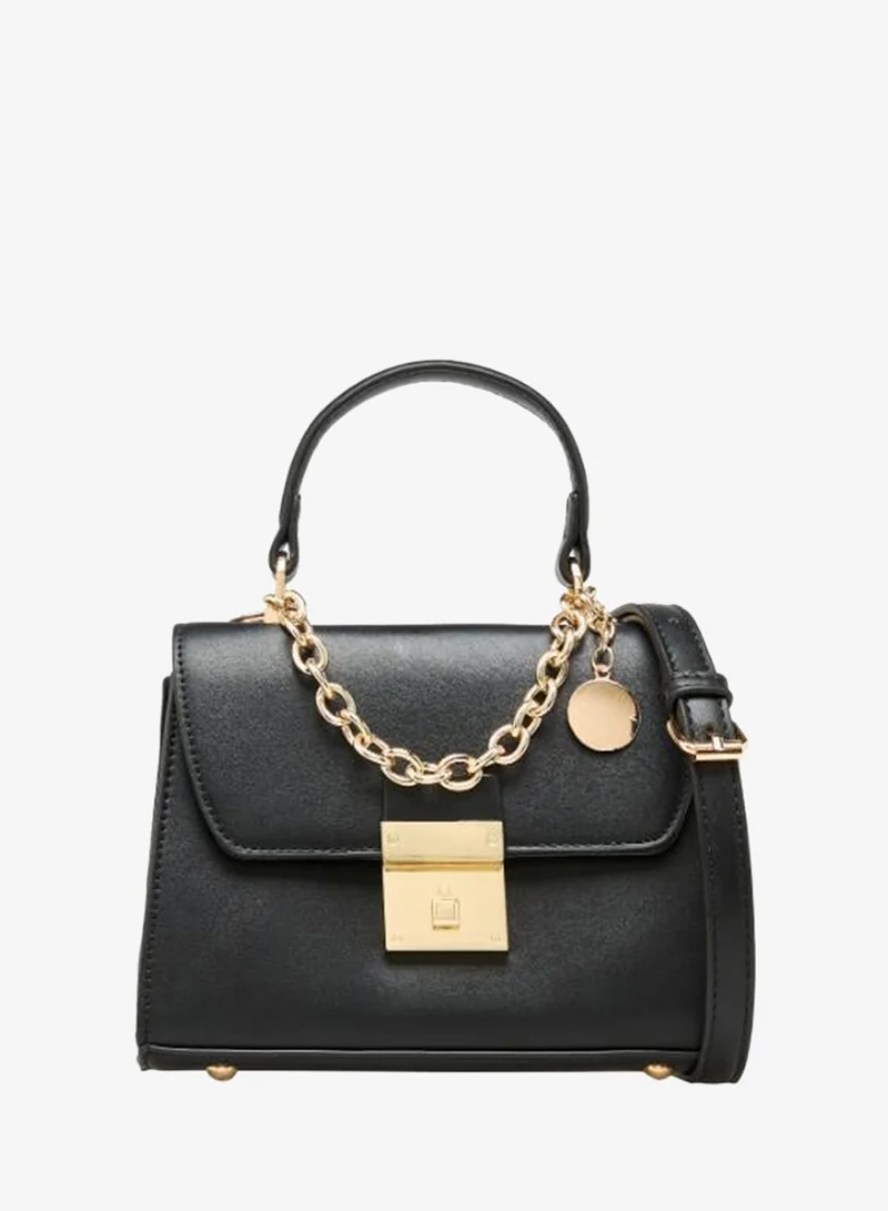 Sasha Sasha Textured Crossbody Bag with Chain Accent Strap