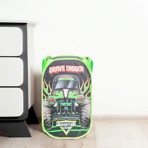 Jay Franco Monster Jam Grave Digger Pop Up Hamper - Mesh Laundry Basket/Bag with Durable Handles - Image 4