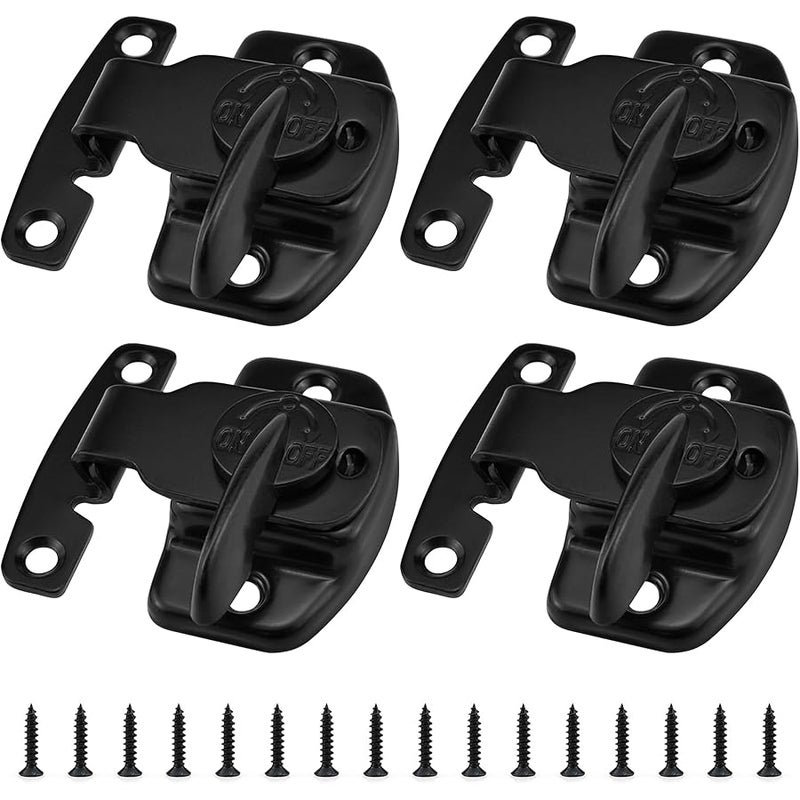 Aifeier ET 4 قطع من اقفال طاولة الطعام الين-ان-لوك، زنبركي معدني شديد التحمل لطاولة الطعام التدريب، وصلات مزالج اوراق شجر للطاولة/طاولات التمديد/محطات عمل الكمبيوتر/طاولات المؤتمرات (اسود) - Image 1