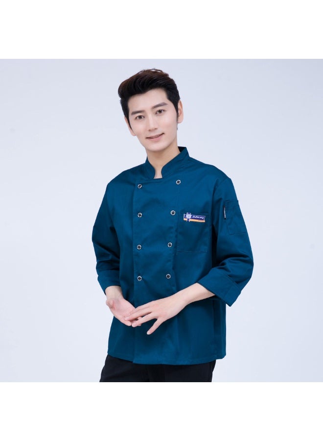 NIBEMINENT Kitchen Cook Shirt Long/Short Sleeve Unisex Chef Jacket Double-Breasted Classic Coat Restaurant Kitchen Uniform - Image 1