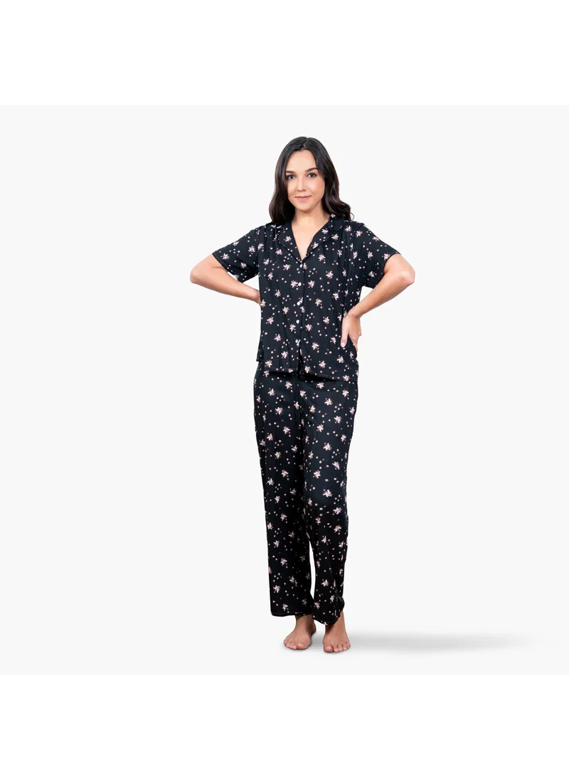 Aadaraya Floral Print Pyjama Set