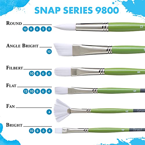 Princeton PAB98505 Snap Brush Taklon Fan, White - Image 5