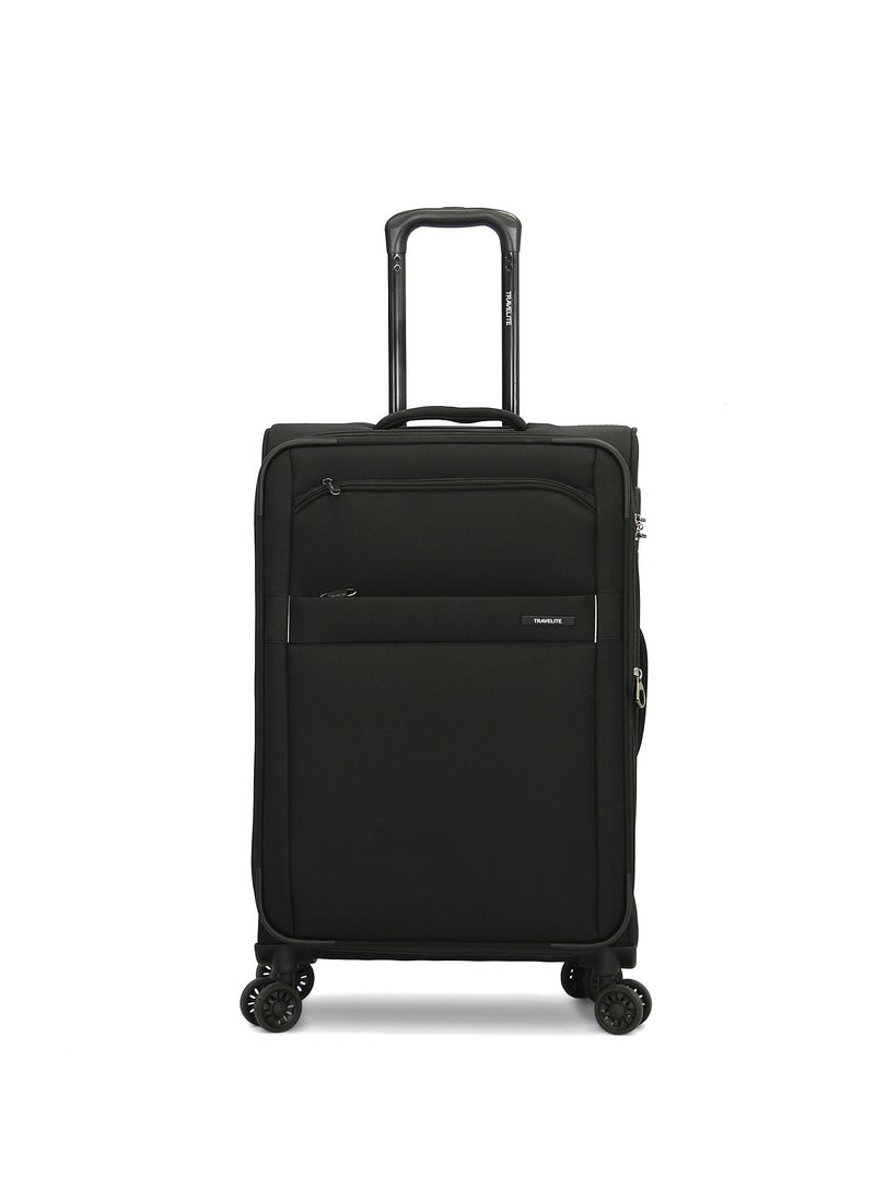 travelite حقيبة سفر ترافيلايت ذات العجلات الناعمة، مجموعة من 3 قطع، باللون الأسود  - Image 2
