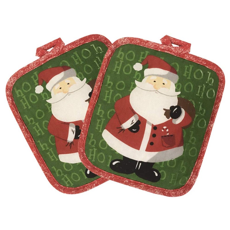 Lobyn Value Packs Kitchen Towel 5 Piece Linen Set 2 Towels 2 Pot Holders 1 Oven Mitt (X-Santa) - Image 4