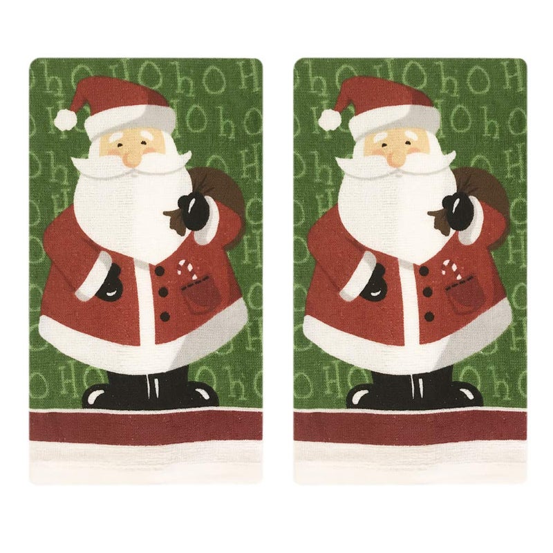 Lobyn Value Packs Kitchen Towel 5 Piece Linen Set 2 Towels 2 Pot Holders 1 Oven Mitt (X-Santa) - Image 3