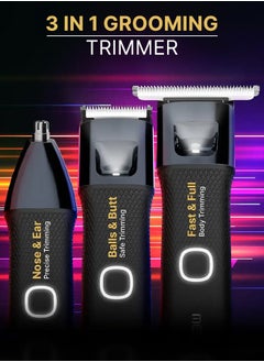 MENHOOD MENHOOD Grooming Trimmer Ultra for Men | Best Full Body Trimmer & Ball Trimmer | Male Body Hair Trimmer for Groin, Beard, Ear & Nose Hair Trimming| IPX7 Waterproof Body Grooming Trimmer with Wide Blade | Fast  Type C Charging | 180 Min Runtime  - Image 2