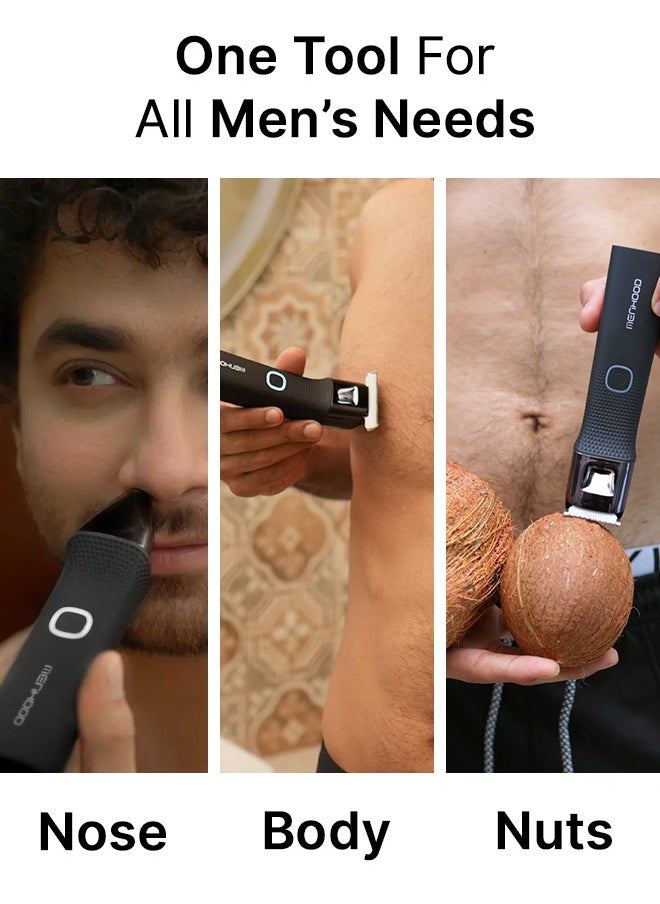 MENHOOD - MENHOOD Grooming Trimmer Ultra for Men All-in-one Trimmer | Best Full Body Trimmer| Male Body Hair Trimmer, Beard, Ear & Nose Hair Trimming| IPX7 Waterproof Body Grooming Trimmer | Fast  Type C Charging | 180 Min Runtime - Image 1
