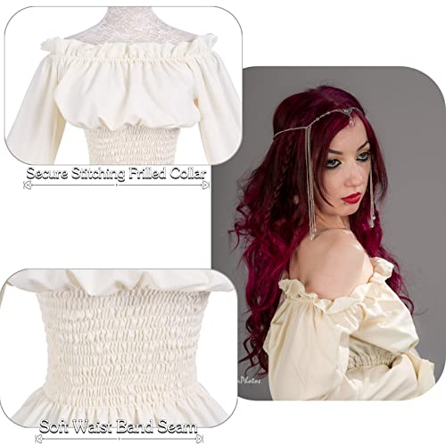 NSPSTT Womens Renaissance Medieval Costume Victorian Dresses Gown Scottish Dress,DarkBrown L - Image 5
