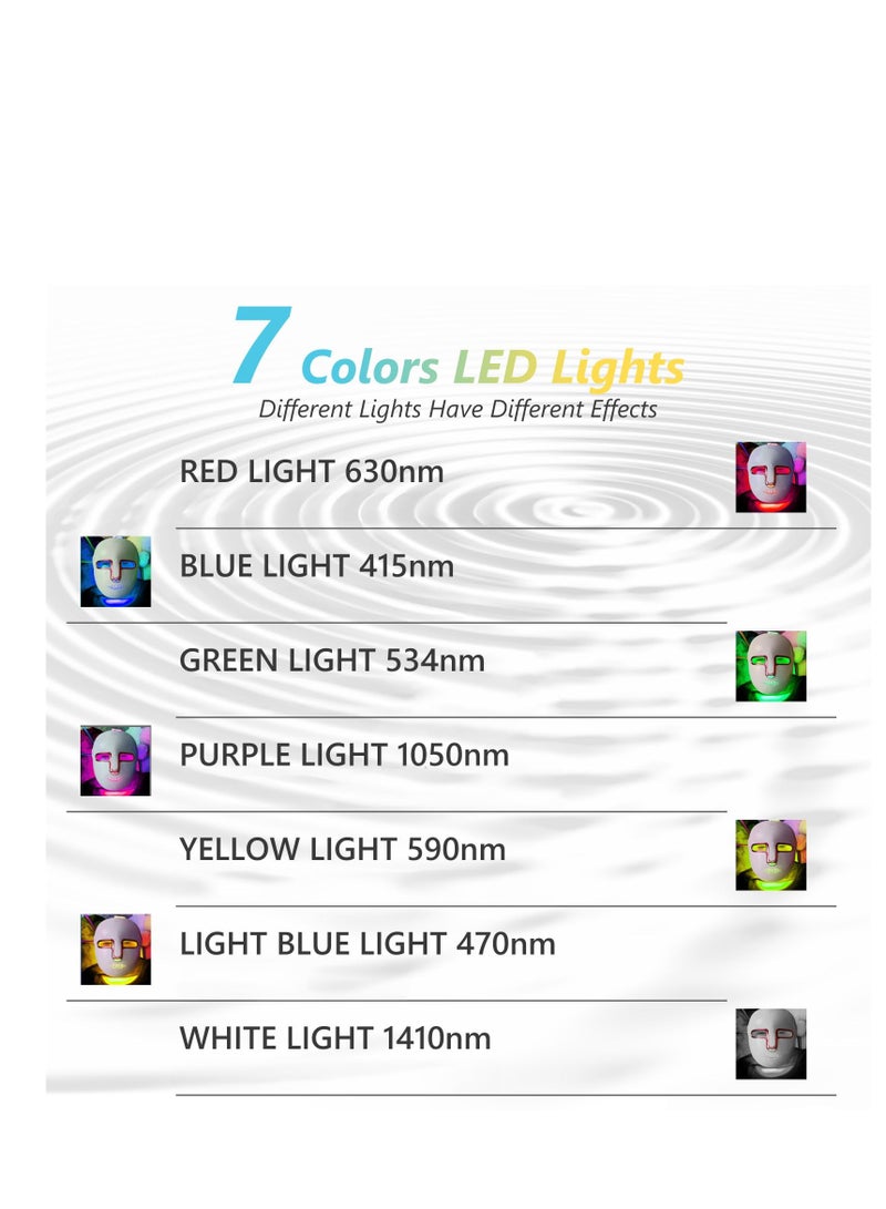 Led Face Mask Light Therapy, Red Light Therapy for Face, 7 Color Led Light Therapy, PDT Technology Red Light Mask for Winkles, Suitable for All Skin Types, Lightweight and Rechargeable - Image 3