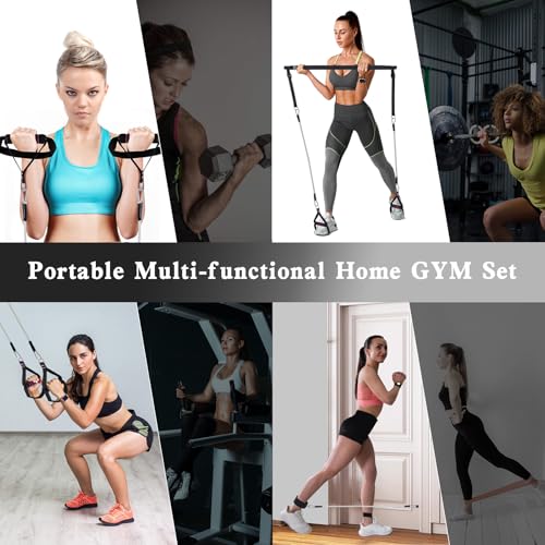 Bbtops Pilates Bar Kit with Resistance Bands, Flexbands Kit Exercise Fitness Equipment for Women & Men Home Gym Yoga, Multifunctional Pilates Bar Full Body Workout Equipment Black - Image 4