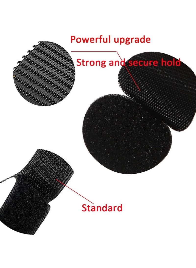 Bukela Round Sticky Back Hook and Loop Fasteners Coins Black Nylon Self Adhesive Dots for Home School Office (12 Pairs)  - Image 2