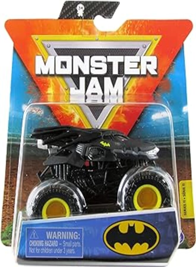 شاحنة Monster Jam 2020 Spin Master 1:64 Diecast Monster Truck مع سوار المعصم: Heroes and Villains Batman
