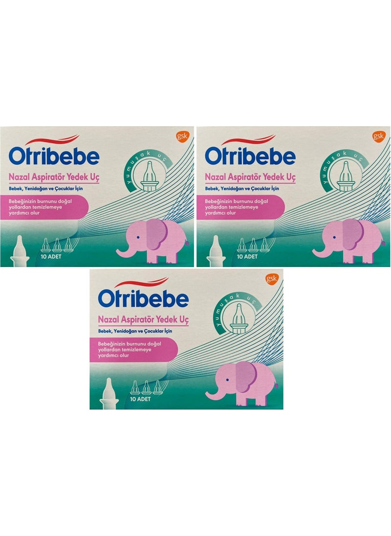 Otribebe Nasal Aspirator Spare Tips 3 Pieces of 10 