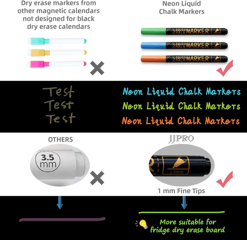 JJPRO Magnetic Dry Erase Menu and Chore Chart Blackboard for Fridge-Weekly Meal Planner Chalkboard,Behavior Chart Chalkboard for Multiple Kids with Notepad Blackboard - Image 3