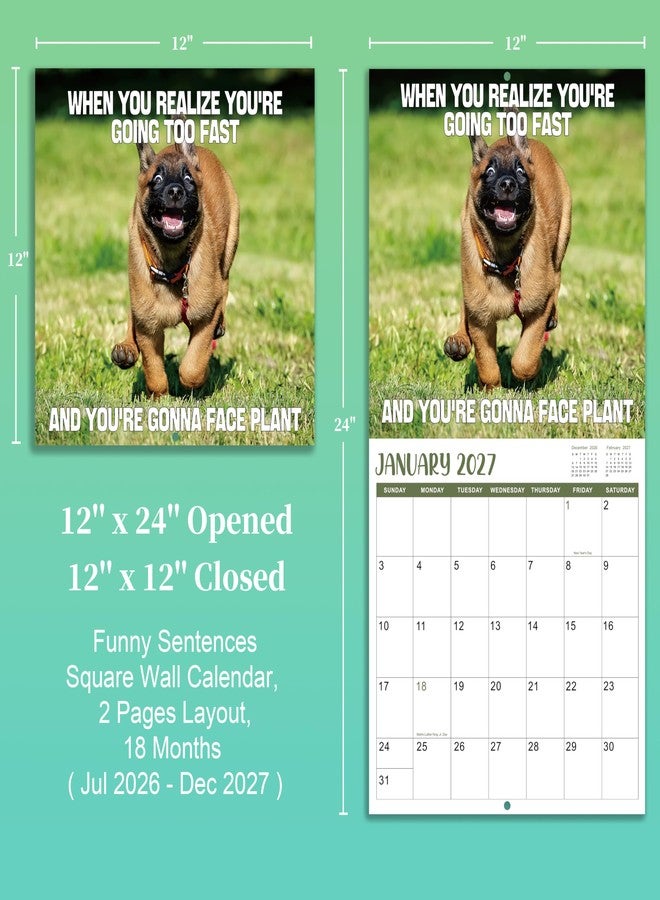 Feteulo 2026-2027 Wall Calendar - Funny Dogs Wall Calendar 2026-2027, Jul. 2026 - Dec. 2027, 12" x 24" (Open), 18-Month Calendar, Dog Calendar, Unruled Blocks, Thick Paper, Hanging Hole, Holidays - Image 5