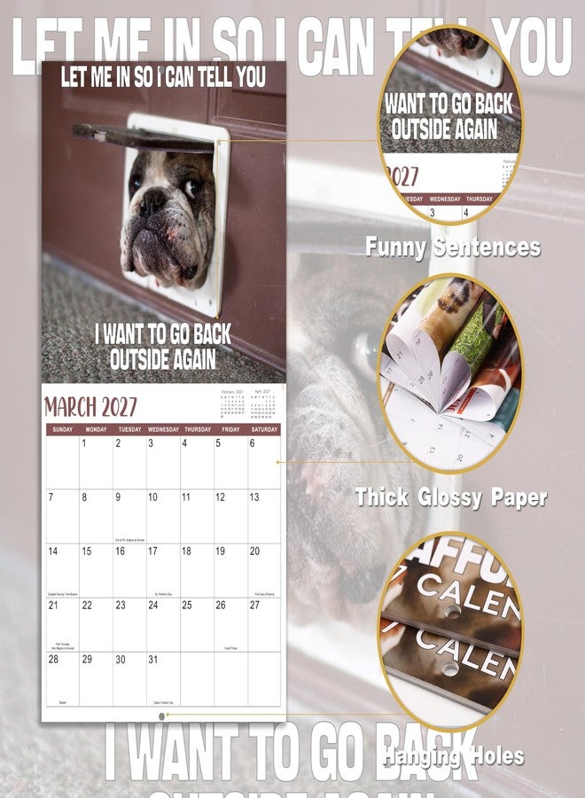 Feteulo 2026-2027 Wall Calendar - Funny Dogs Wall Calendar 2026-2027, Jul. 2026 - Dec. 2027, 12" x 24" (Open), 18-Month Calendar, Dog Calendar, Unruled Blocks, Thick Paper, Hanging Hole, Holidays - Image 3